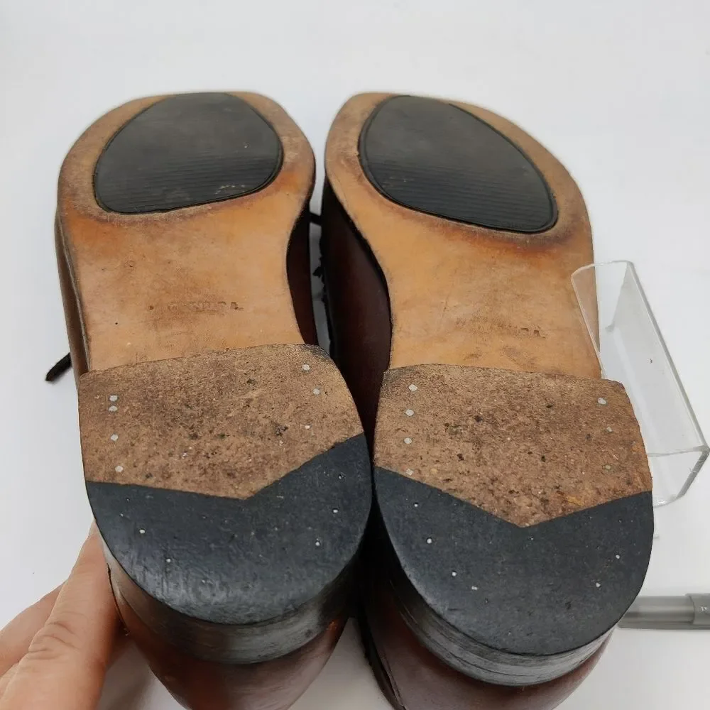 Barrie ltd Booters Mens Slip on Loafers in Brown Leather Sz 8.5 M Mocc Toe